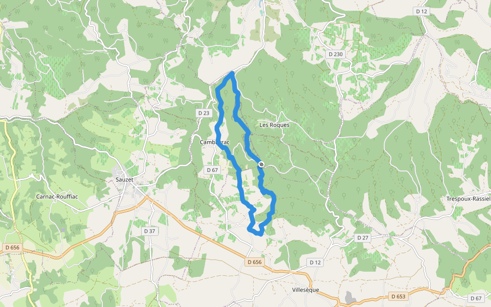 Circuit des gorges de Landorre walking route map in Cambayrac