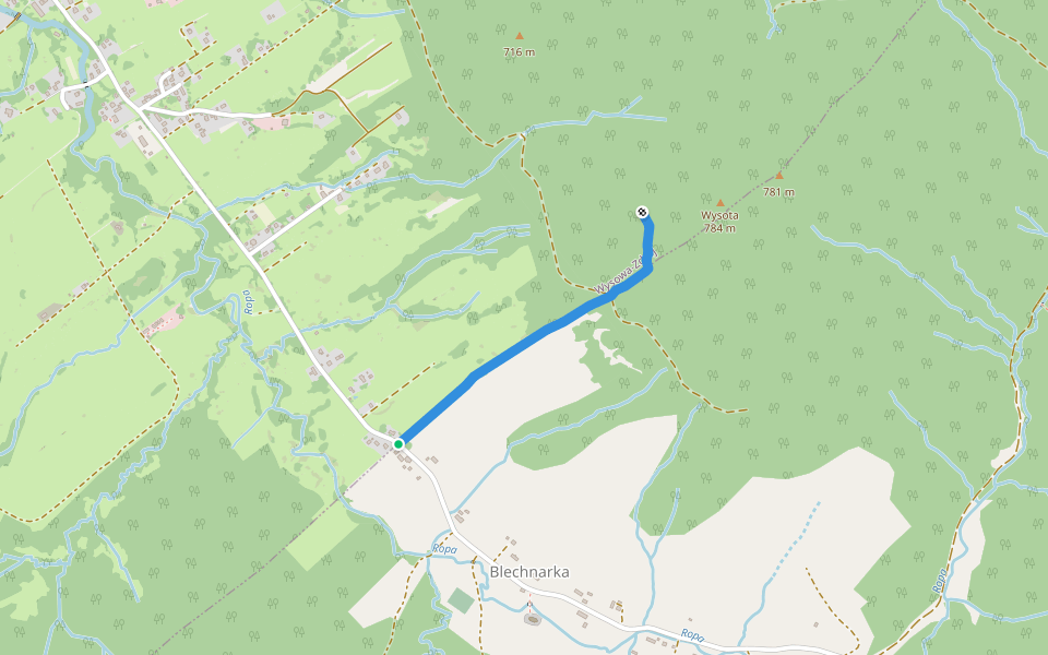 Do cmentarza z I wojny światowej nr 50 walking route map in Wysowa-Zdrój
