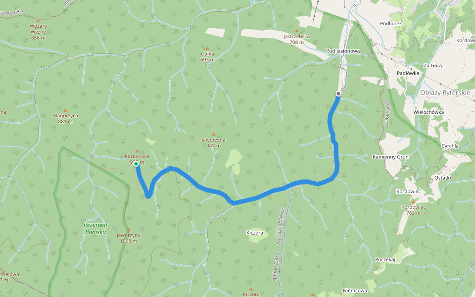 Szlak Rogasiowy (4) walking route map in Przysietnica