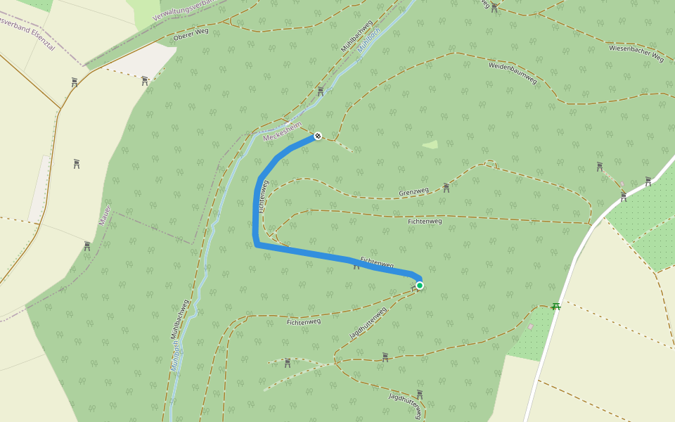 Verbindungsweg 3 - 4 walking route map in Meckesheim