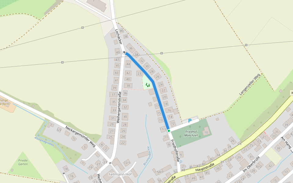 Verbindungsweg 3 - 5 walking route map in Meckesheim