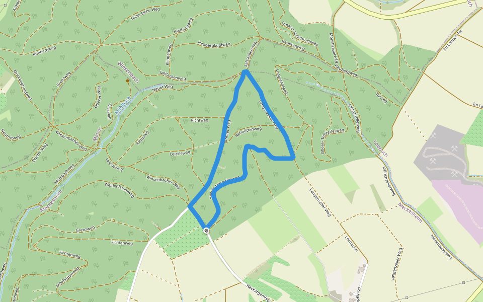 Rundwanderweg Meckesheim Salzberg 1: Trösterle-Weg walking route map in Meckesheim