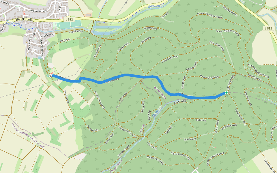 Verbindungsweg walking route map in Meckesheim