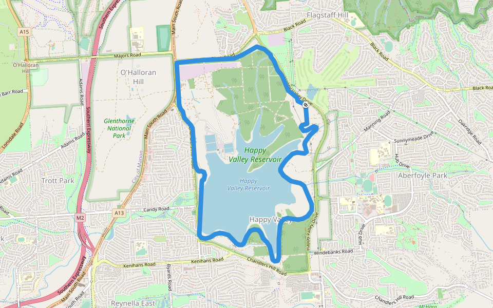 Shoreline Loop walking route map in Flagstaff Hill