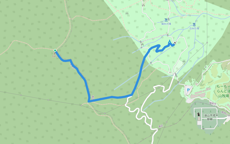 油山登山道Cコース walking route map in Fukuoka