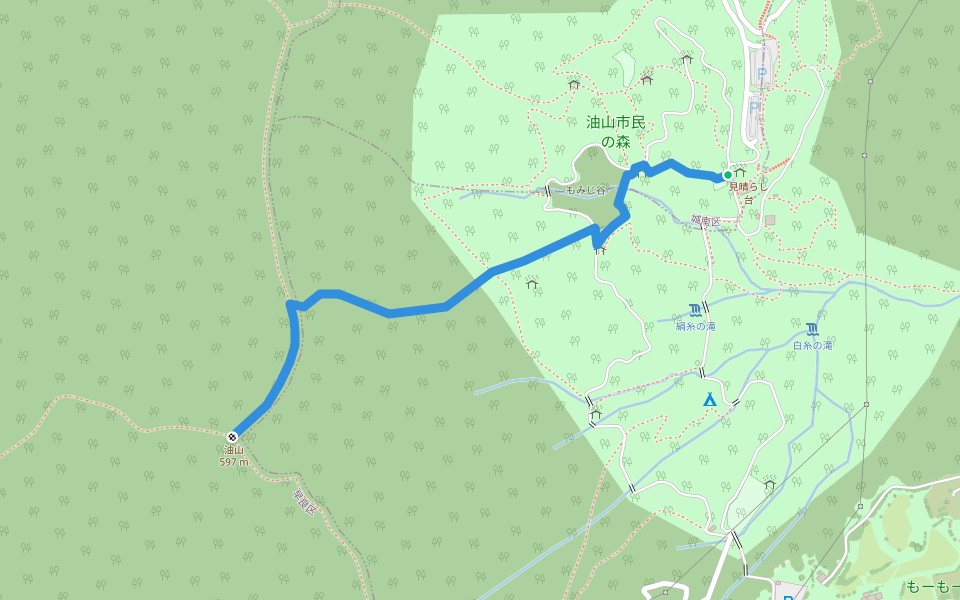 油山登山道Bコース walking route map in Fukuoka