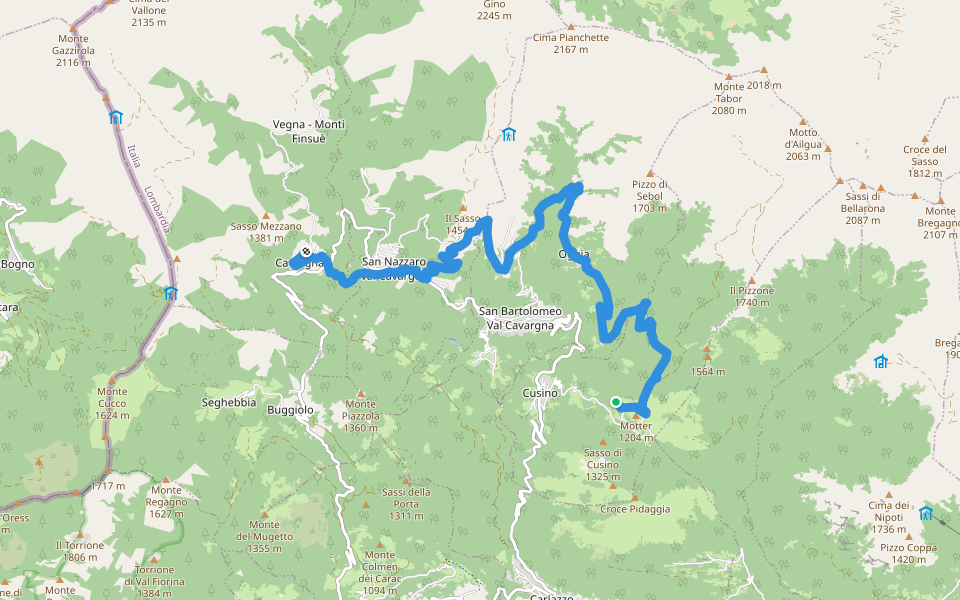 CamminaForeste - Tappa 8B walking route map in Malé