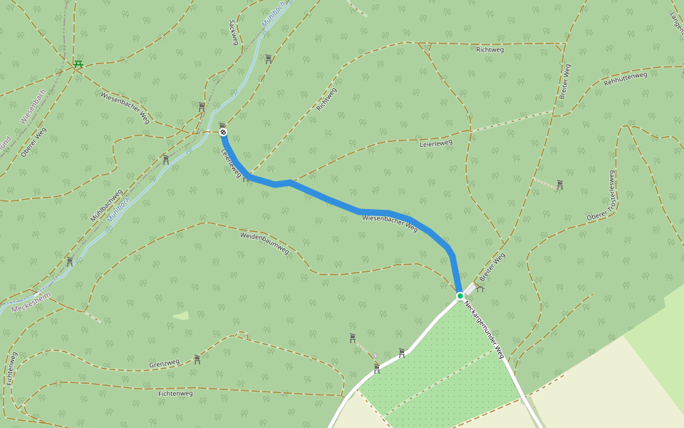 Verbindungsweg Parkplatz Salzberg - 3 walking route map in Meckesheim