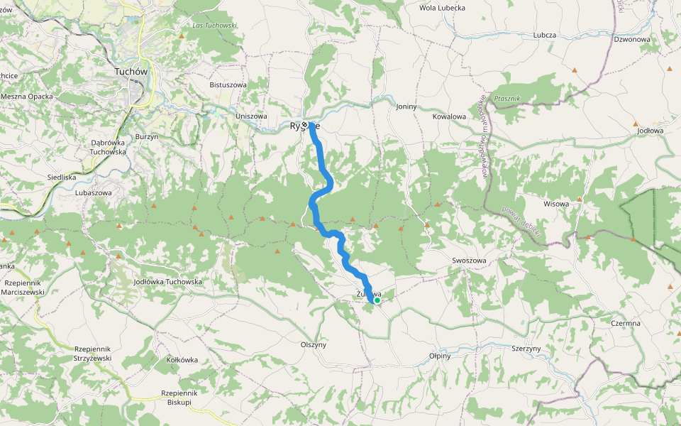 Ryglice - Wierzchowina walking route map in Żurowa