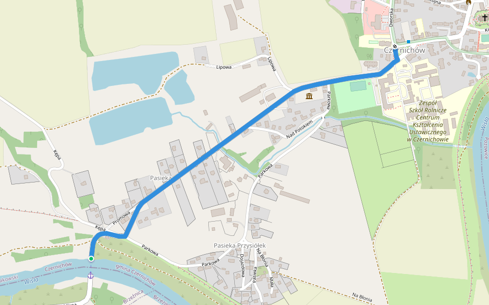 Czernichów - Czernichów prom walking route map in Czernichów