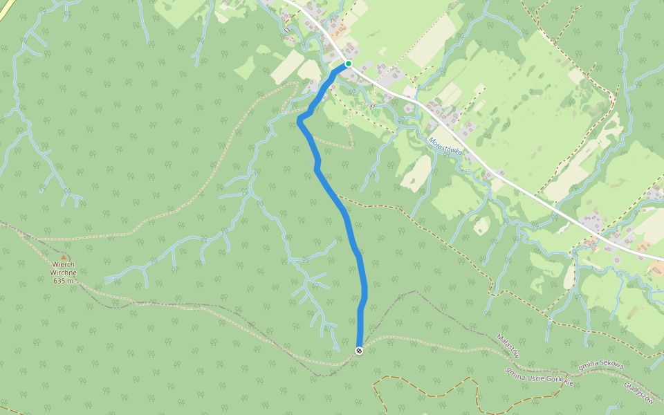 Do cmentarza z I wojny światowej nr 63 walking route map in Małastów