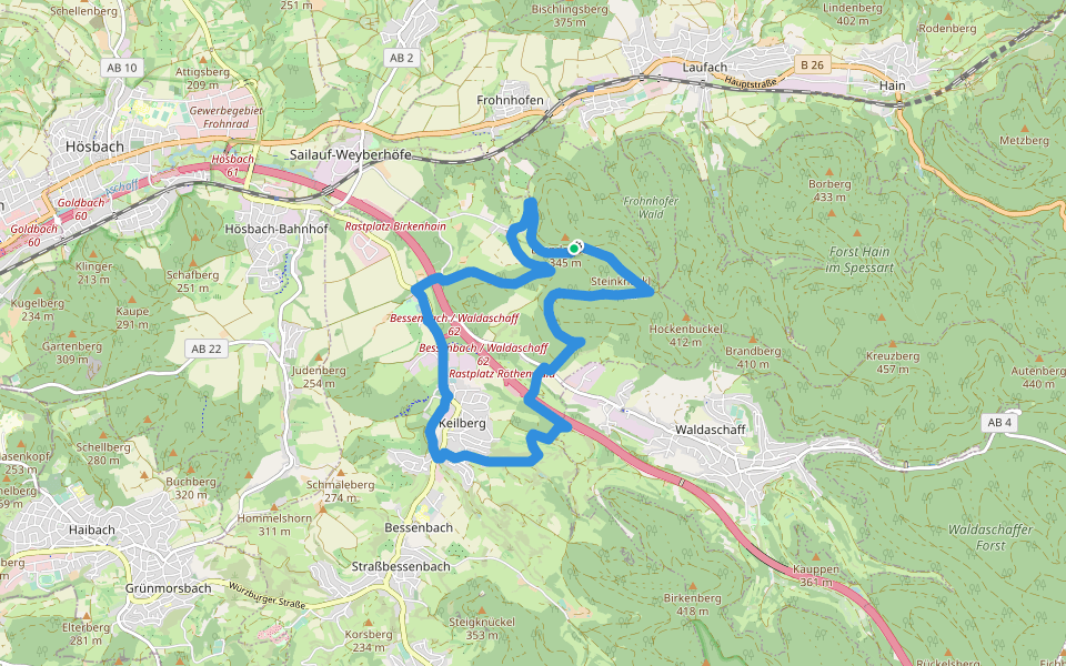 Rundwanderweg Bessenbach 2 walking route map in Bessenbach