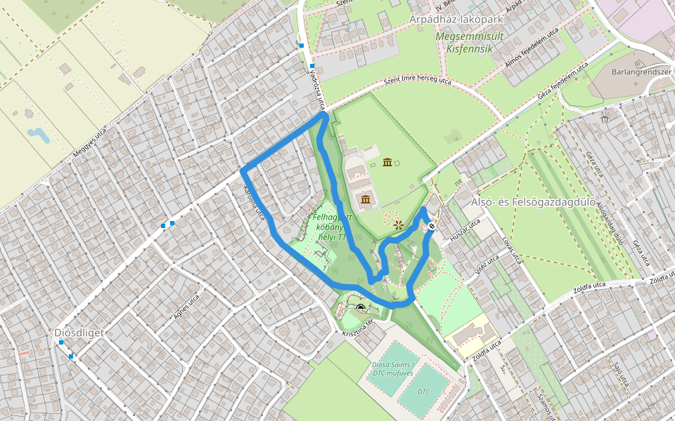 Dió Döme sétálója walking route map in Diósd