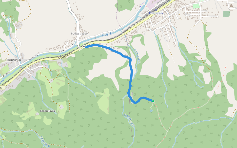 Ścieżka przyrodnicza z Muszyny walking route map in Milik