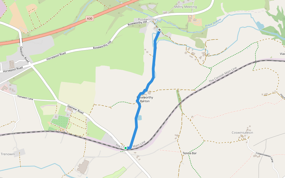 Gwinear-Gwithian BR 44 walking route map in Gwinear