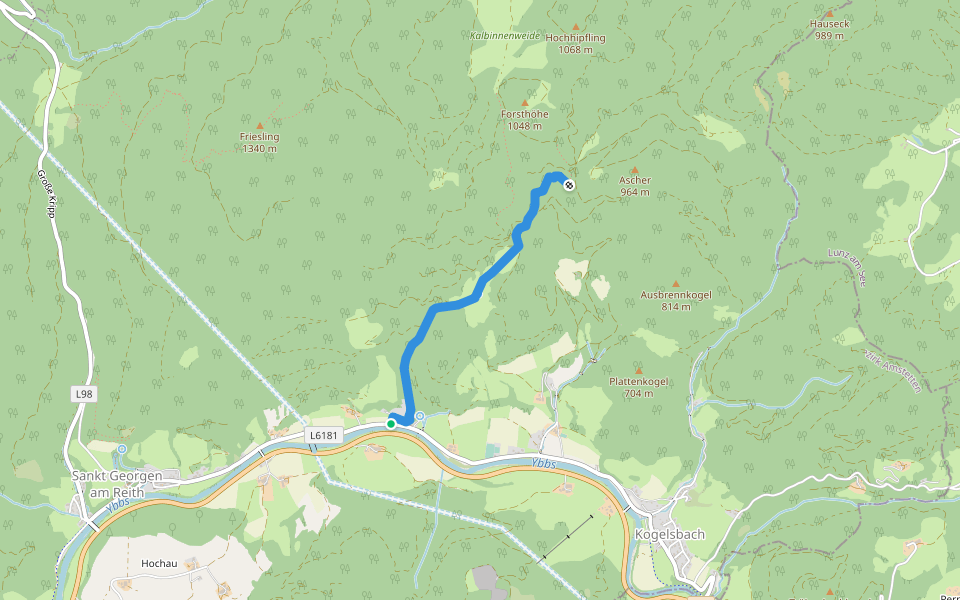 Wanderweg 36 Jörgl walking route map in Sankt Georgen am Reith