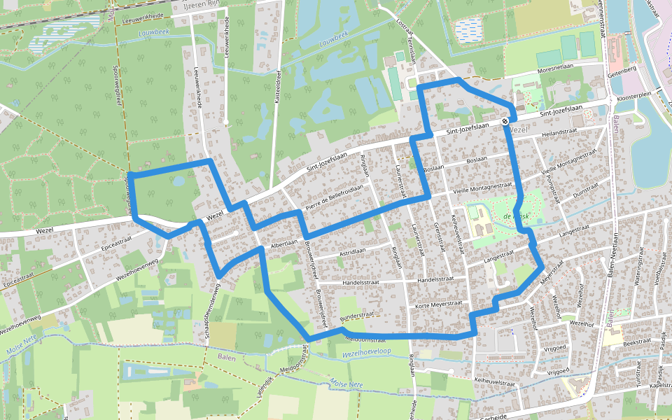 Lot & Bot Wezel walking route map in Mol