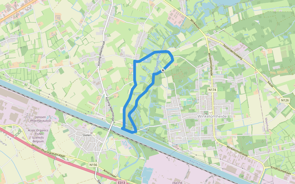 Malesbroek - Groene wandeling walking route map in Geel