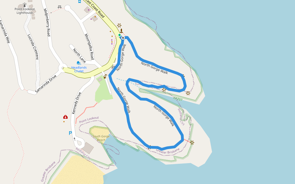 North Gorge Walk Loop walking route map in Point Lookout