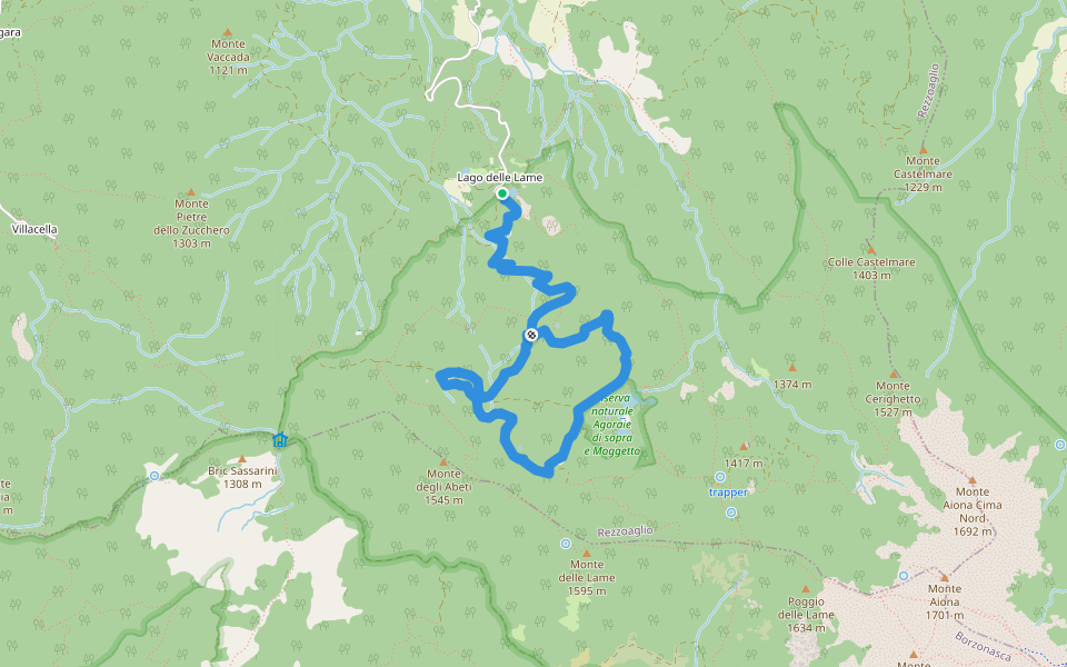 Percorso Naturalistico delle Lame walking route map in Lago delle Lame