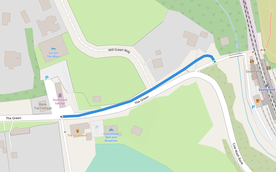 Goathland to Grosmont Rail Trail walking route map in Goathland