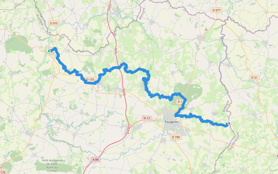 Cœur de Bretagne-2, Antrain - la Chapelle-Janson walking route map in Val-Couesnon