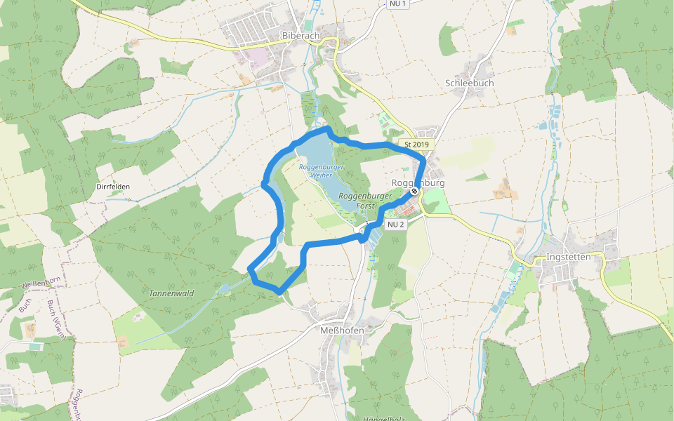 Lauschtour walking route map in Roggenburg