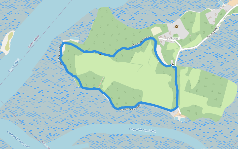 Le Chemin de Cadoudal walking route map in Locoal-Mendon