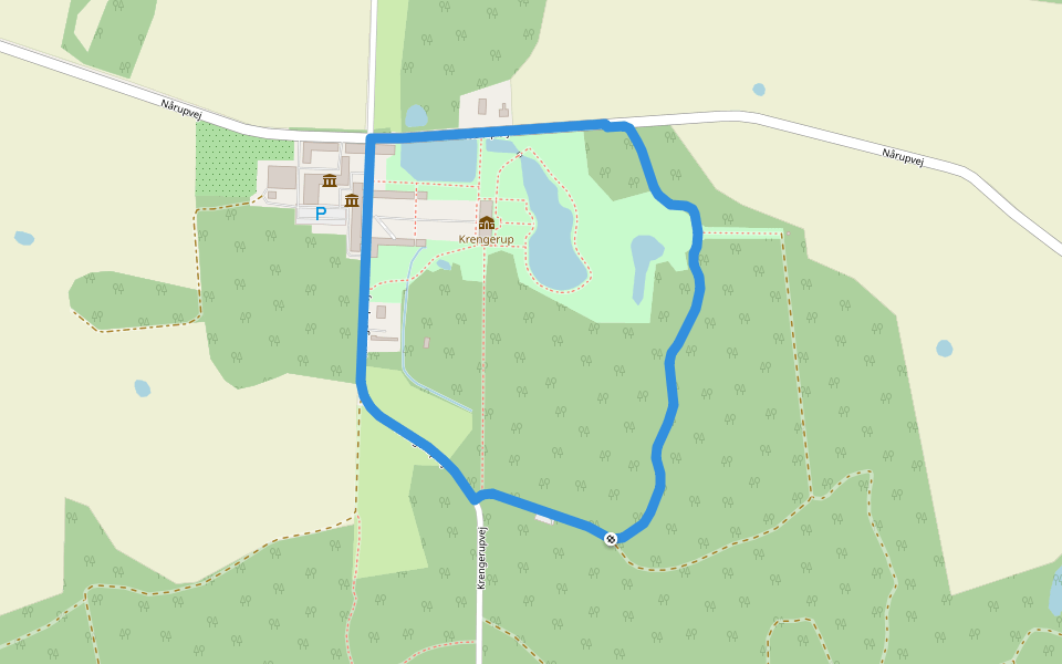 Parkturen walking route map in Glamsbjerg