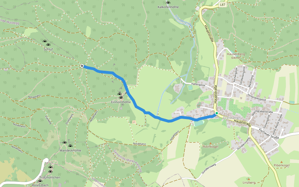 Dreistetten - Zimmermannplatzl walking route map in Dreistetten