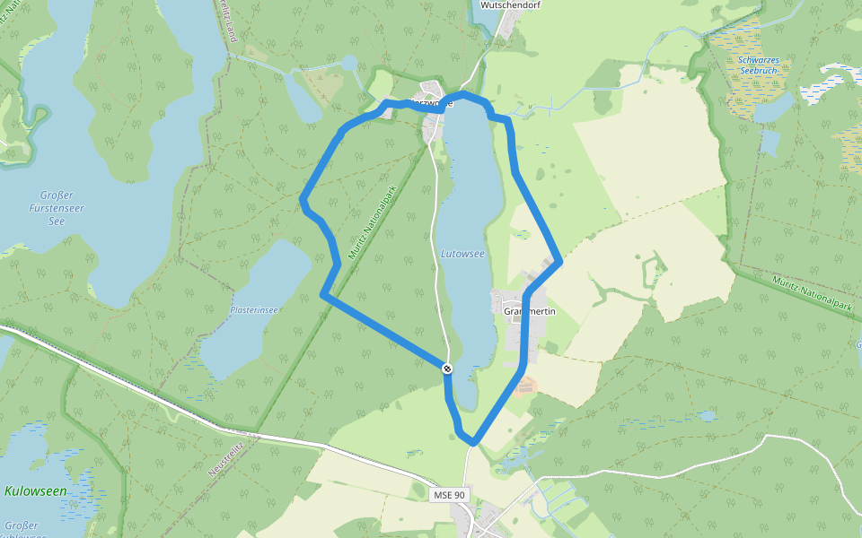 Roter Falke Herzwolde walking route map in Wokuhl-Dabelow