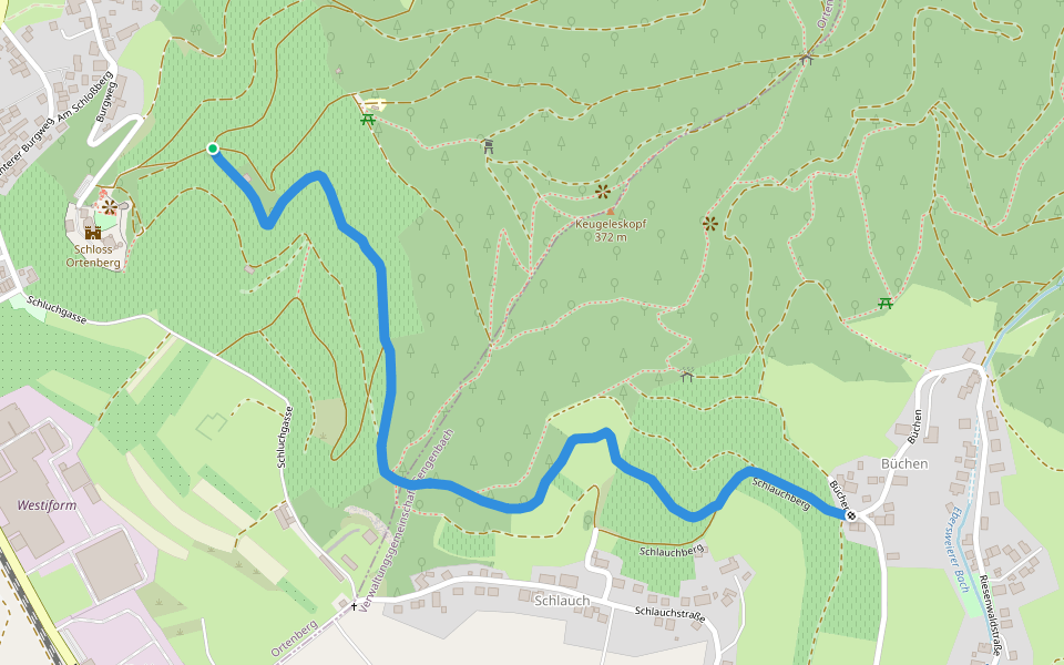 Beim Pipelisstein - Büchen walking route map in Ortenberg