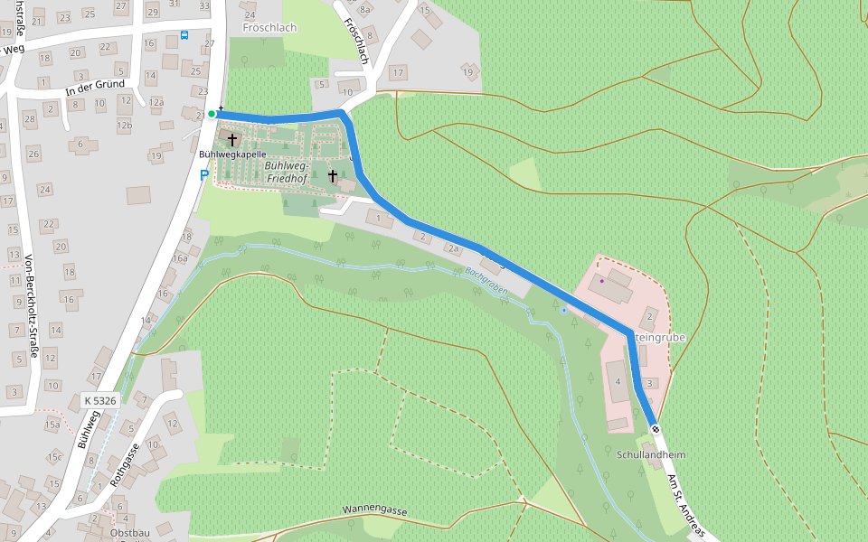 Bühlweg Kapelle - Weingut Schloss Ortenberg walking route map in Ortenberg