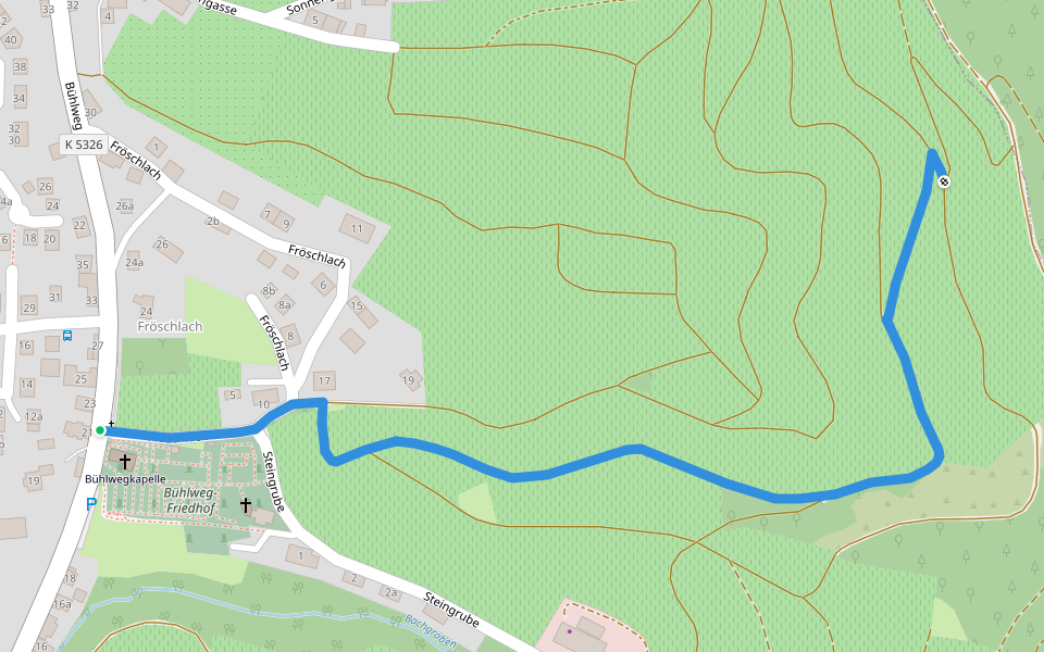 Bühlweg Kapelle - Im Hafner walking route map in Ortenberg