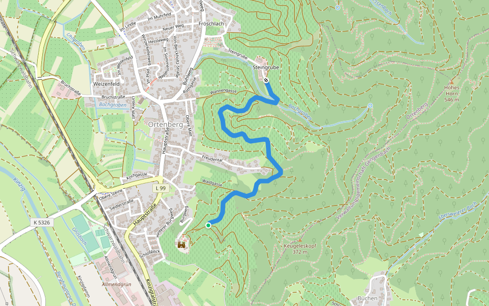 Beim Pipelisstein - Weingut Schloss Ortenberg walking route map in Ortenberg