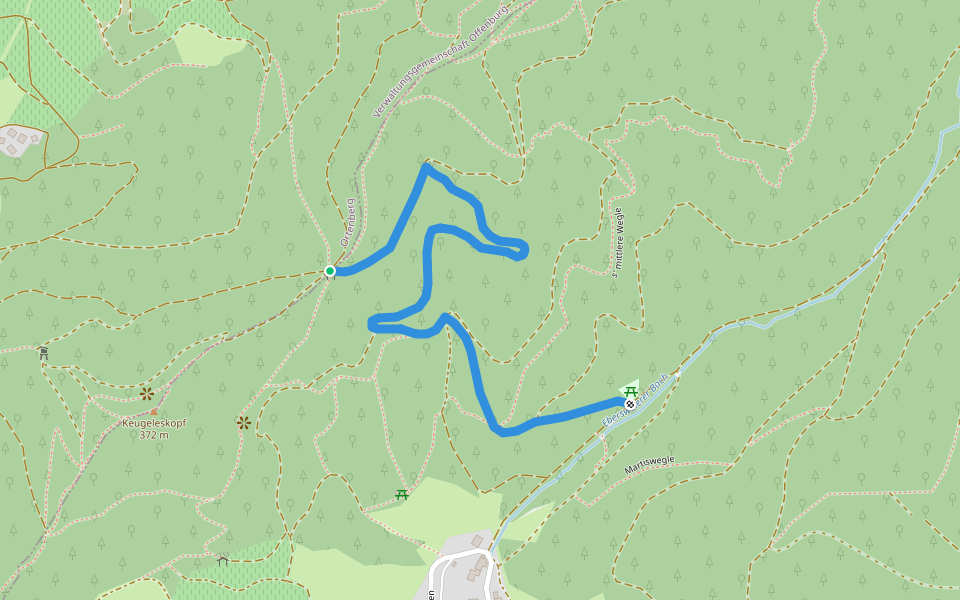 Freudentaler Eck - Riesenwald walking route map in Ortenberg