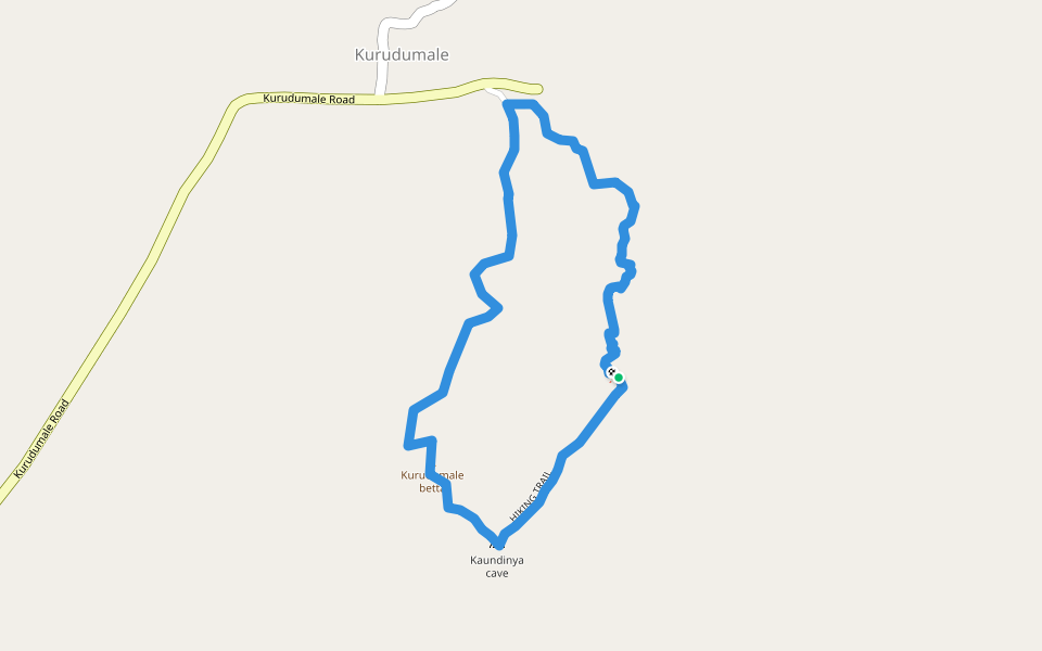 kurudumale betta hiking route walking route map in Kurudumale