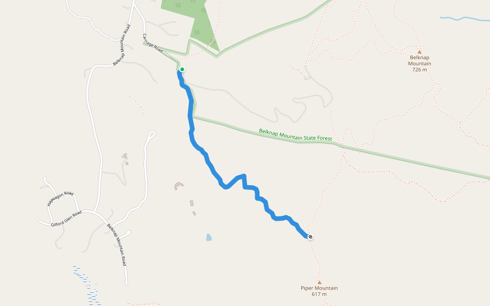 Piper Mountain Trail Hiking Gilford, New Hampshire Pacer