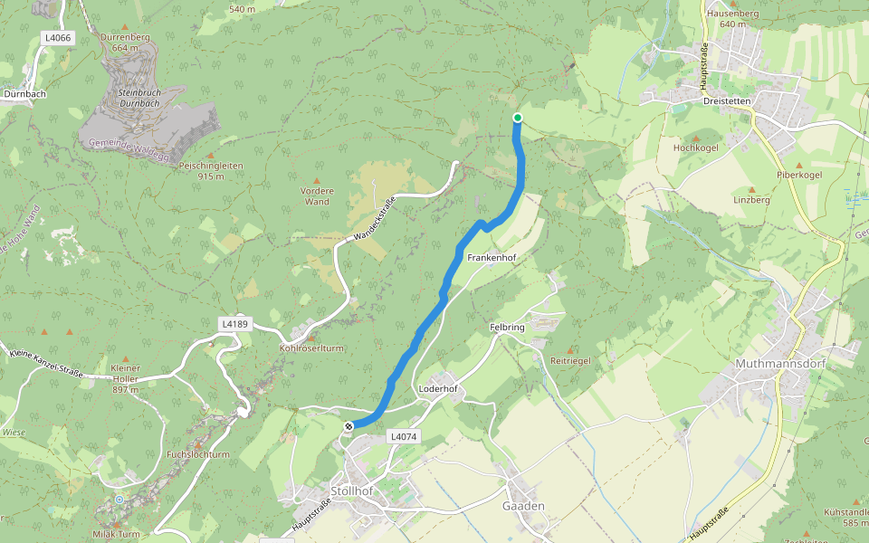 Talweg walking route map in Dreistetten