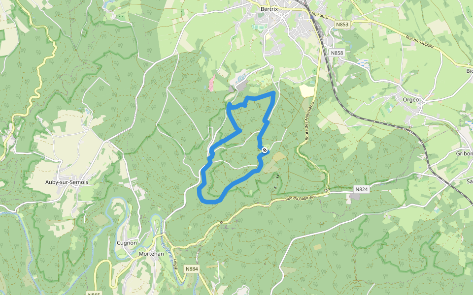 BX04 Arboretum 02 walking route map in Bertrix