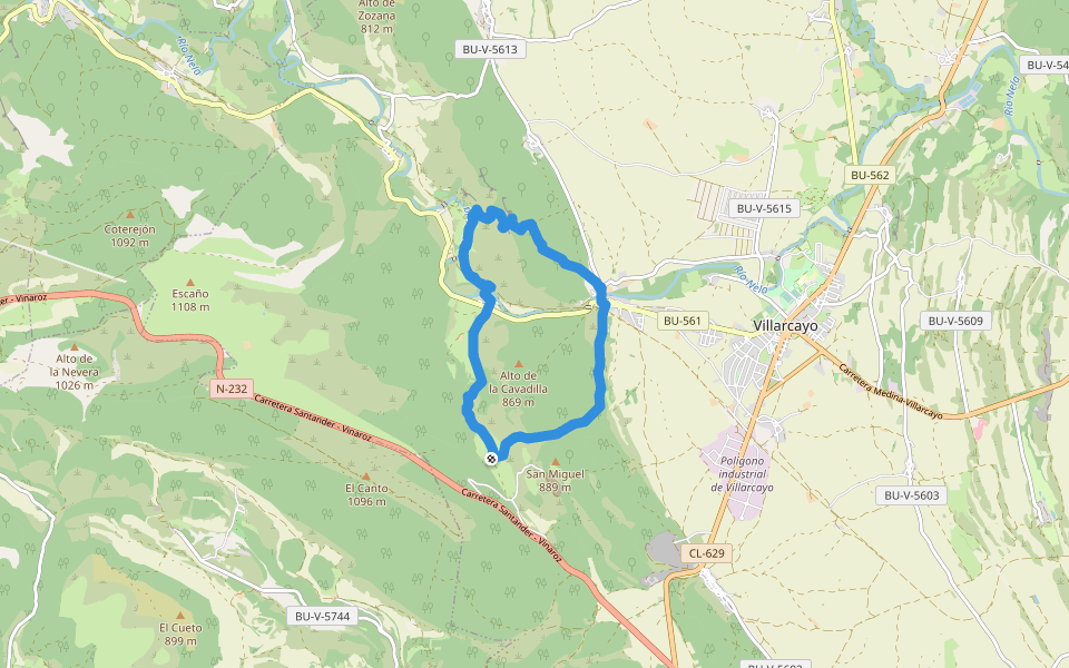 PRC-BU 225 La Canaleja walking route map in Tubilla