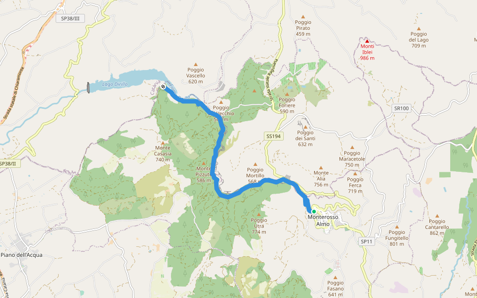 Monterosso Almo Dirillo Lake Hiking Trail Sicilia Pacer