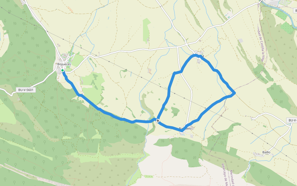 PRC-BU 231 Sendero de la Rad walking route map in Bisjueces