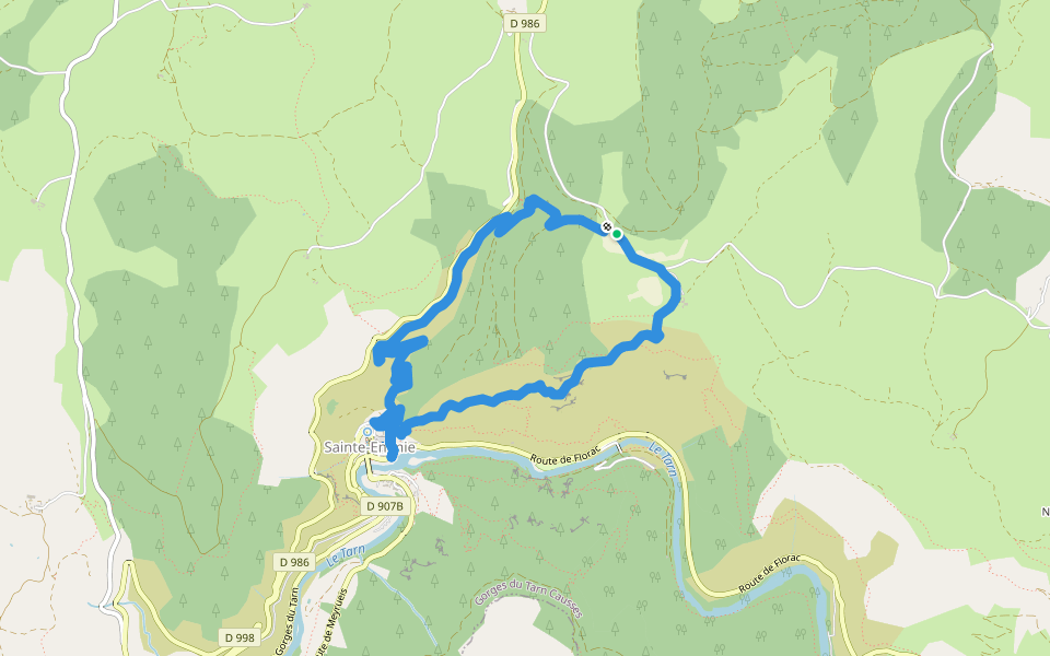 Domaine des Boissets walking route map in Gorges du Tarn Causses