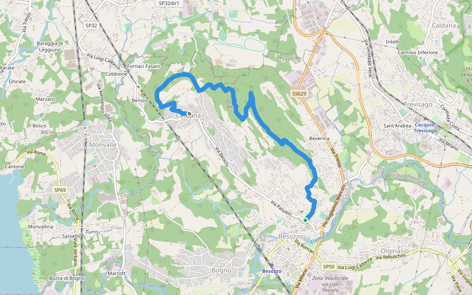 630 Anello di Besozzo - Besozzo/Cardana walking route map in Besozzo