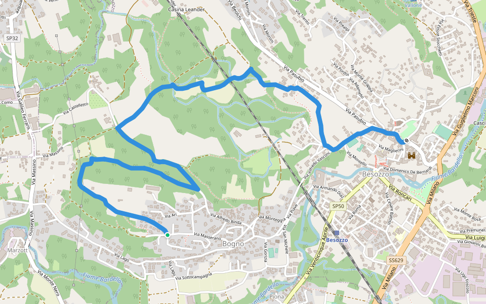 Anello di Besozzo - Bogno/Besozzo walking route map in Besozzo
