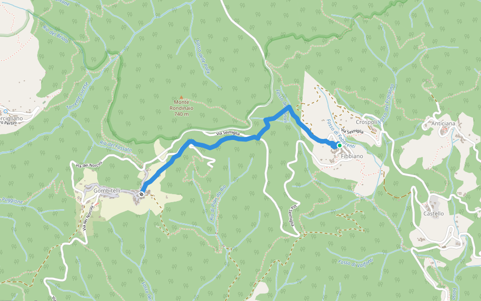 Traversata delle Frazioni Camaioresi (variante) walking route map in Camaiore