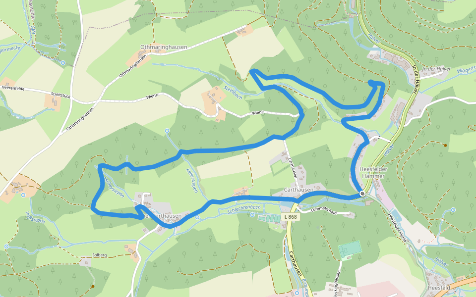 VolmeSchatz LANDWIRTSCHAFT walking route map in Halver