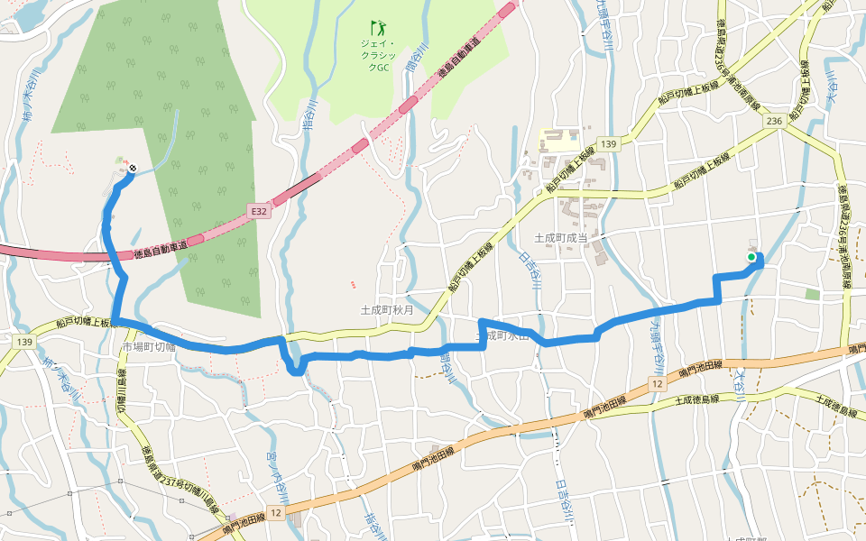 四国遍路 9番札所法輪寺~10番札所切幡寺 walking route map in Awa