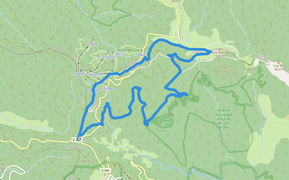 La Dauphine walking route map in Val-d'Aigoual
